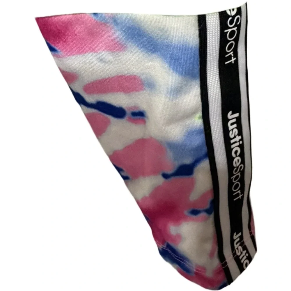 Justice Sport Girls Tie Dye Leggings Neon Pink Blue Green Activewear Size Small